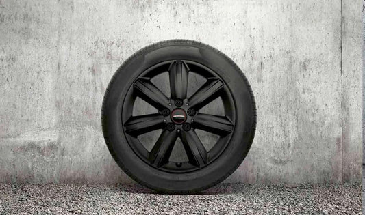 Llanta de aluminio negra mate Star Spoke 539 OEM 36116891815 para MINI F55, F56, F57... y más. Original MINI.