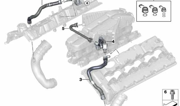 Tubo de ventilación para BMW Serie 7 G12, G12N (OEM 11158662058). Original BMW