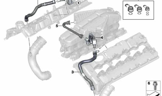 Válvula de ventilación del cárter OEM 11158692193 para BMW G12, G12N (cilindros 7-12). Original BMW.