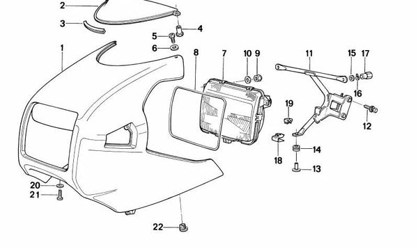 Revestimiento parte superior imprimado OEM 46632308311 para BMW Motorrad K1 (1988-1993). Original BMW Motorrad.