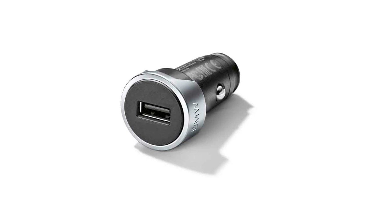 Cargador USB OEM 65412458284 para BMW E81, E87, F20, F30, G20, E46, F10, G30, X1, X3, X5... y más. Original BMW.