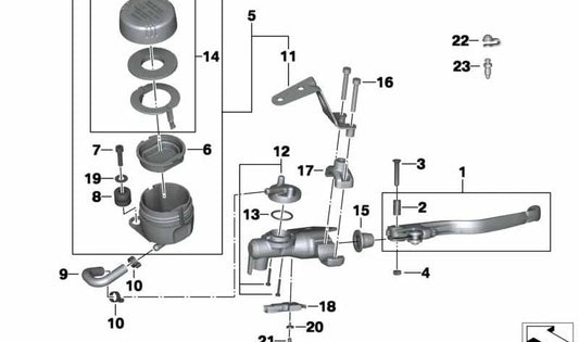 Soporte recipiente OEM 32727703692 para BMW F800S, F800ST, F800GT. Original BMW Motorrad.