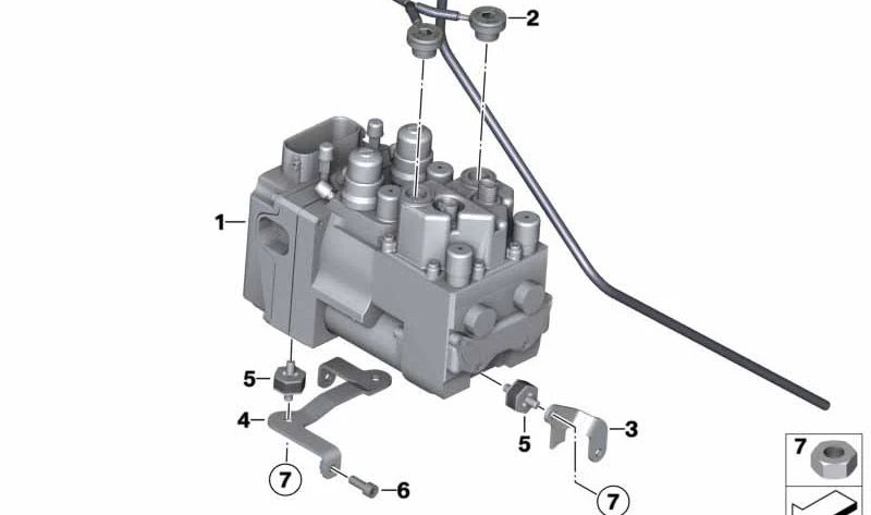 Soporte modulador de presión izquierdo OEM 34517666471 para motos BMW R 1200 GS, R 1200 GS Adventure, R 1200 RT, R 900 RT, R 1200 ST. Original BMW Motorrad.