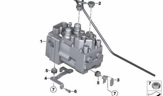 Soporte modulador de presión izquierdo OEM 34517666471 para motos BMW R 1200 GS, R 1200 GS Adventure, R 1200 RT, R 900 RT, R 1200 ST. Original BMW Motorrad.