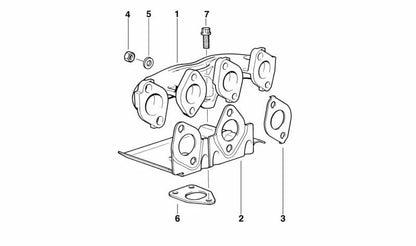 Junta de escape sin amianto OEM 11622243782 para BMW E30, E36, E28, E34. Original BMW