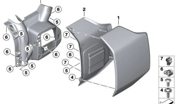 Revestimiento trasero interior derecho OEM 46639445298 para BMW Motorrad C 600 Sport (CE04) K07. Original BMW Motorrad.