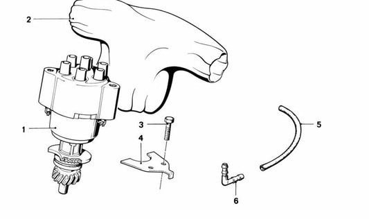 Distribuidor de encendido OEM 12111274683 para BMW E21. Original BMW.