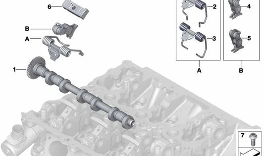 Balancín de válvula (L-Kontur) OEM 11379884074 para BMW F20, F21N, F40, F52, F22, F23, F44, F45, F46, G42, F30, F31, F34, G20, G21, G28, F32, F33, F36, G22, G23, G26, G30, G31, G38, G32, G11, G12, G14, G15, G16, I12, I15, F48, F49, F39, G01, G08, G