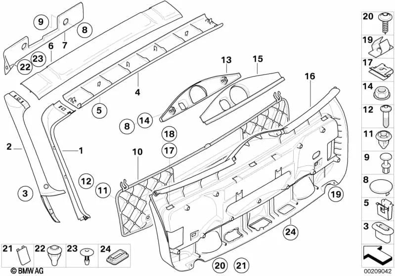 Cubierta del Motor del Limpiaparabrisas para BMW Serie 5 E61, E61N (OEM 51497061427). Original BMW