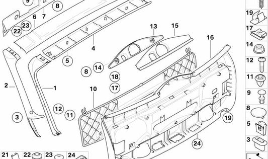 Tuerca jaula OEM 07147202370 para BMW E61, E70, E71, E72. Original BMW.