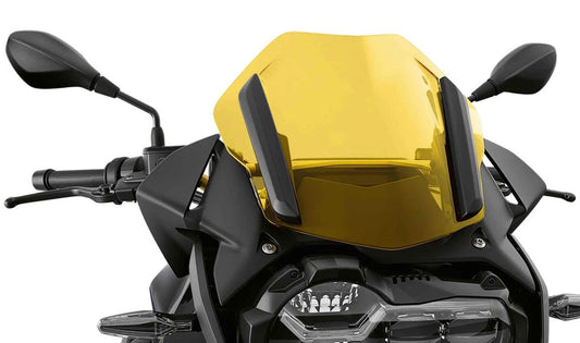 Parabrisas Rallye amarillo OEM 46631542379 para BMW R1200GS, R1250GS. Original BMW Motorrad.