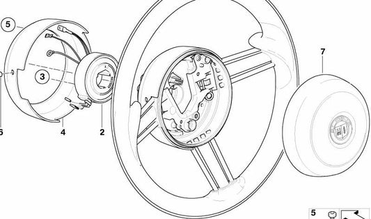 Tapa embellecedora volante color azul ALPINA OEM 32308025899 para BMW Z8 E52. Pieza original BMW.