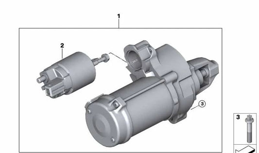 Starter for BMW F90, G30, G11, G12, G70, F91, F92, F93, G14, G15, G16, F95, G05, F96, G06, G07 (OEM 12418657337). Genuine BMW