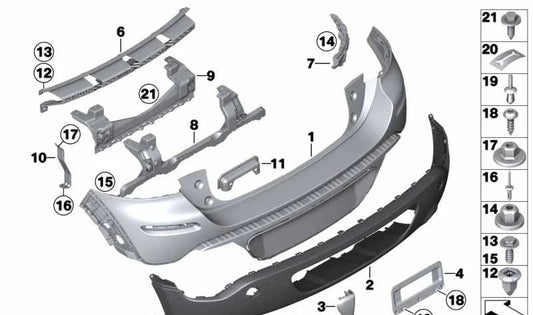 Right guide of the OEM rear bumper 51129808964 for Mini Paceman R61 (2012-2016). Original Mini.