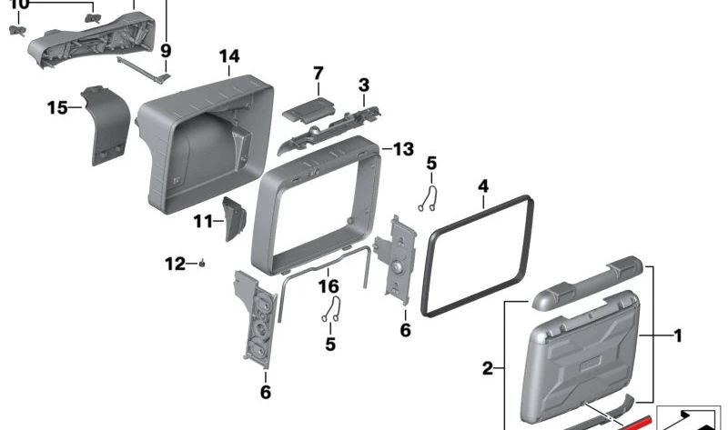 Modanatura superiore paraurti OEM 46547677389 per moto BMW R 1200 GS, R 1250 GS, R 1200 GS Adventure, R 1250 GS Adventure. BMW Motorrad originale.