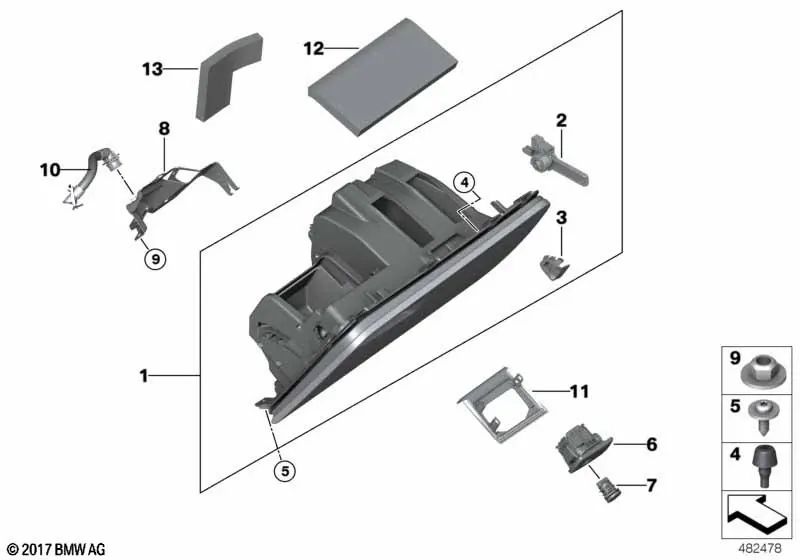 Soutien du bébin pour BMW x3 F97, G01, G08, X4 F98, G02 (OEM 51169379255). BMW d'origine