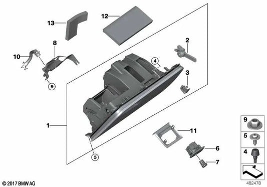 Soutien du bébin pour BMW x3 F97, G01, G08, X4 F98, G02 (OEM 51169379255). BMW d'origine