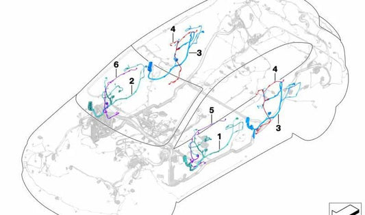 Wiring harness driver side for BMW F48, F49 (OEM 61129384570). Original BMW