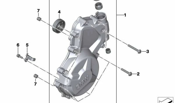 Tapa de generador OEM 11147726966 para BMW Motorrad S 1000 RR, S 1000 R, HP4 Race (SK42, SK46, SK47, SK60). Original BMW Motorrad.
