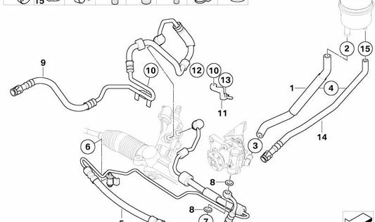 Assisted Management Aspiration Tube 32416767949 für BMW 7 E65 -Serie, E66. Original BMW.