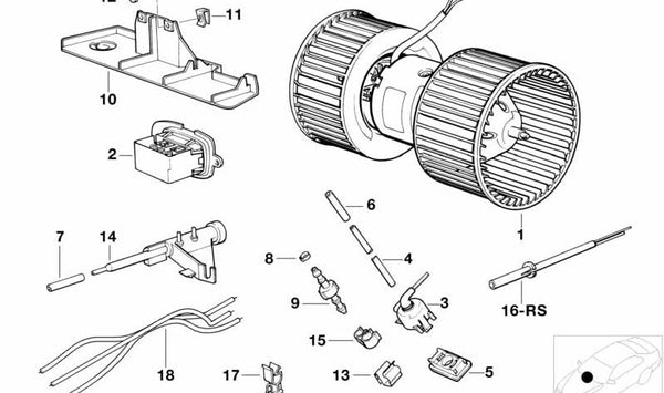 Tubo de calefacción OEM 64111388207 para BMW E34 y E32. Pieza original BMW.