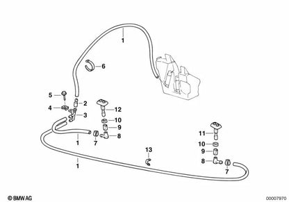 Boquilla pulverizadora derecha para BMW Serie 7 E38 (OEM 61678352896). Original BMW