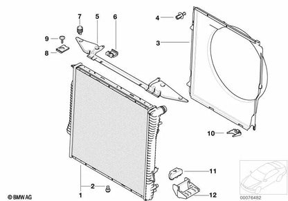 Soporte para radiador de agua para BMW E53 (OEM 17101439116). Original BMW