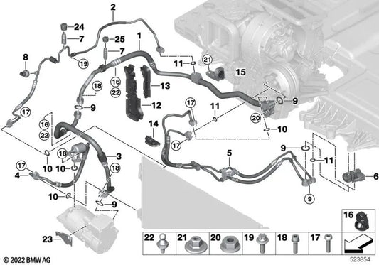 Suporte à linha de sucção para BMW U06, U11 (OEM 64509871203). BMW original