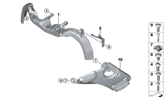 Sujeción del winglet delantero OEM 46637924414 para motos BMW S 1000 RR K67, M 1000 RR K66. Original BMW Motorrad.