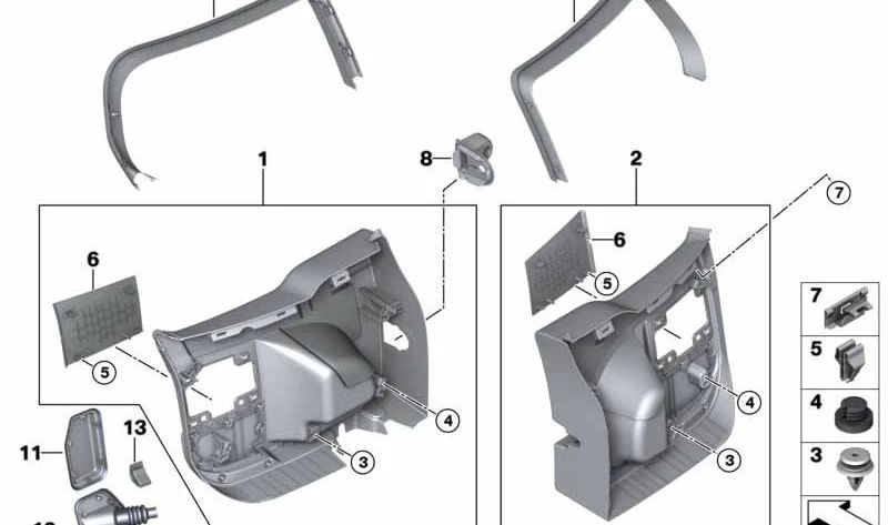 Tapa de servicio derecha OEM 51427360892 para MINI Clubman F54, F54 LCI. Original MINI.