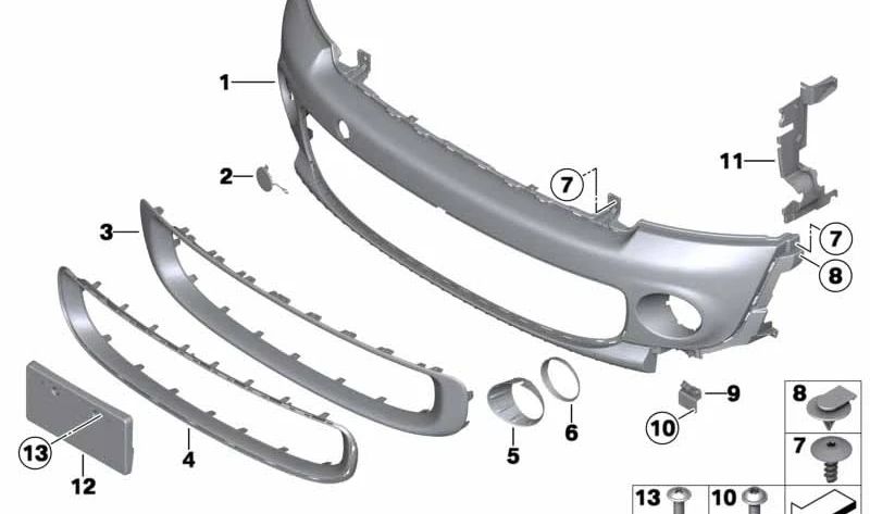Guía de aire izquierda OEM 51747250781 para MINI R56 LCI, Clubman R55 LCI, Cabrio R57 LCI, Coupé R58, Roadster R59. Original MINI.