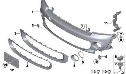 Guía de aire izquierda OEM 51747250781 para MINI R56 LCI, Clubman R55 LCI, Cabrio R57 LCI, Coupé R58, Roadster R59. Original MINI.