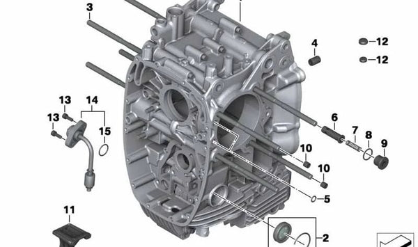 Cárter de motor negro OEM 11117710369 para motos BMW R nineT, R1200GS Adventure, R1200RT, R1200R, HP2 Sport… y más. Original BMW Motorrad.