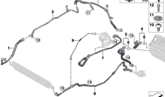 Tubo de ventilação da bateria de alta tensão OEM 17128490100 para BMW G20, G21, G22, G23, G26. BMW original.