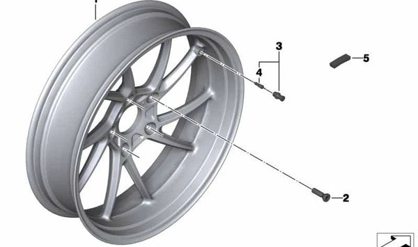 Llanta trasera de fundición gris OEM 36318534190 para motos BMW R 1200 GS, R 1250 GS. Original BMW Motorrad.