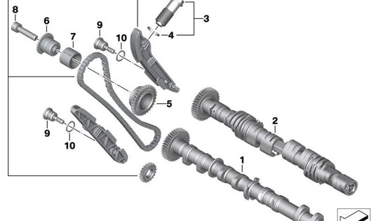 Árbol de levas de admisión OEM 11317921859 para motos BMW S 1000 RR, M 1000 R, M 1000 XR. Original BMW Motorrad.