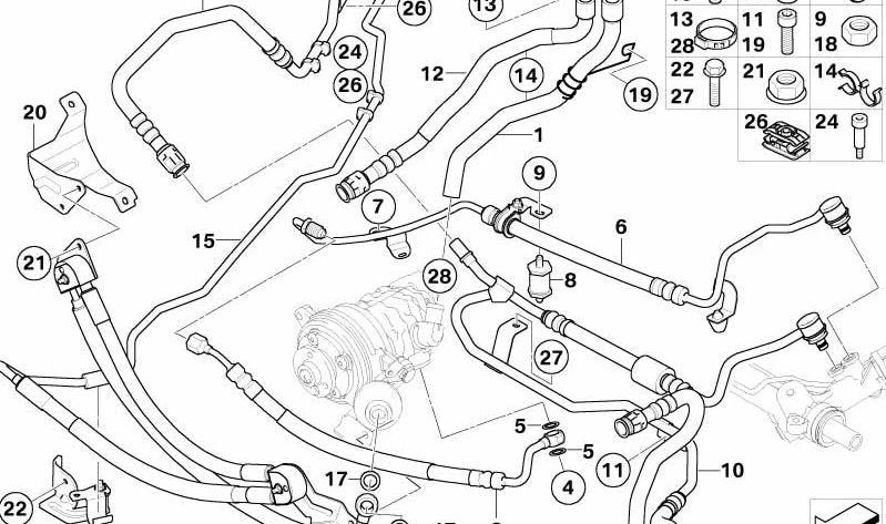 Expansion tube Dynamic Drive OEM 32416760479 for BMW E65. Original BMW.