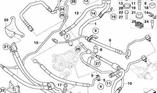 Expansion tube Dynamic Drive OEM 32416760479 for BMW E65. Original BMW.