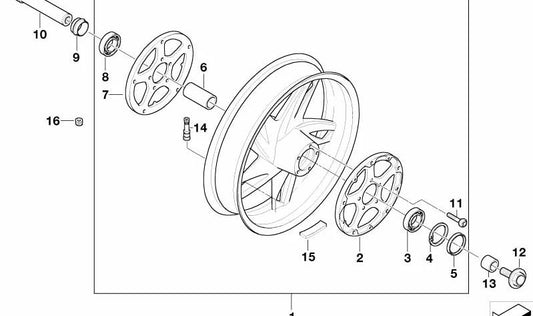Soporte disco de freno izquierdo OEM 36317670020 para motos BMW R 1200 C, R 1200 C Montauk, R 1200 C Independent, R 1200 CL. Original BMW Motorrad.
