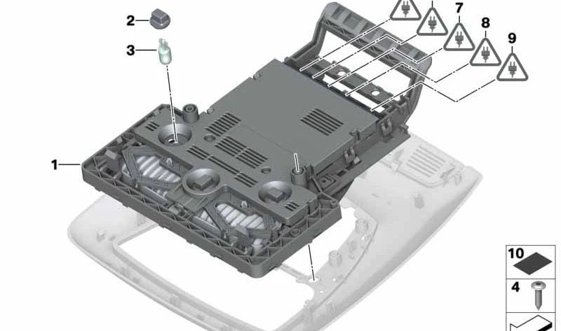 Kit de reparación unidad de mandos techo OEM 61319232055 para BMW F07, F10, F11, F06, F13, F01, F02, F04, F25, F26. Original BMW.