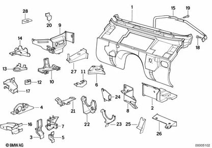 Acceleration Sensor Bracket for BMW E34, E39, E32, E38, E31 (OEM 41148116394). Original BMW.