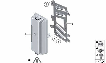 Soporte para amplificador de sonido OEM 65159136678 para BMW Z4 E89 sDrive18i/20i/23i. Compatible con modelos con cambio manual y automático. Original BMW.