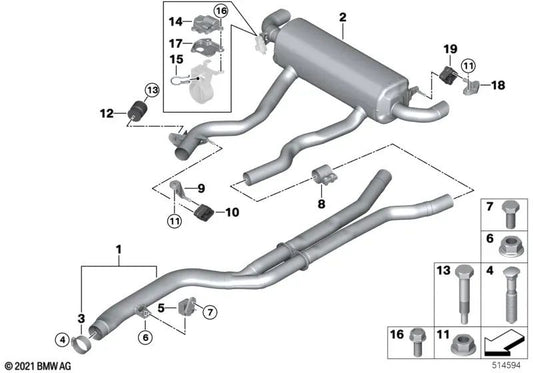 Inlet pipes for BMW 2 Series G42 (OEM 18309894284). Original BMW.