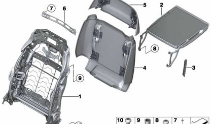 Folding table support OEM 52107299685 for BMW F18, F02. Genuine BMW