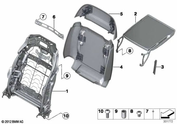 Mesa plegable para BMW F18, F02, F04 (OEM 52107265337). Original BMW