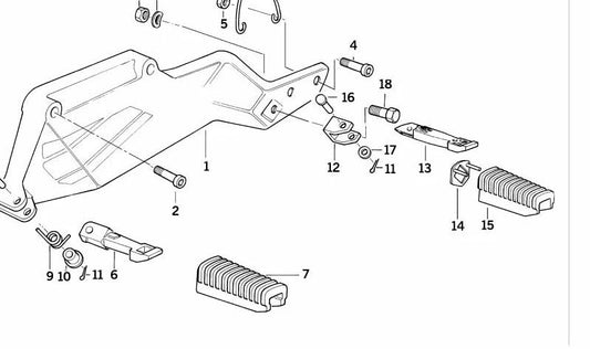 Izquierdo resto OEM 46711454253 for bmw k1 motorcycles, k 100 rs, k 1100 rs, k 75 ... and more. Original BMW Motorrad.
