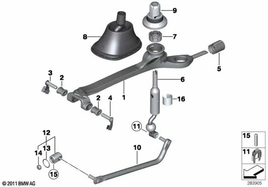 Shift Arm for BMW 1 Series F20, F21 3 Series F30, F31, F34 (OEM 25117605091). Original BMW