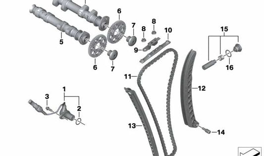 Árbol de levas de escape OEM 11317690462 para motos BMW F800GT, F800S, F800ST, F800R. Original BMW Motorrad.