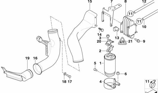 Conducto de aire OEM 13327785154 para BMW E39. Pieza original BMW.