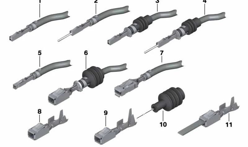 Contacto clavija ELO-Power 2,8 x 0,63 OEM 61138373293 para BMW Serie 1 E81, E87, F20, Serie 3 E46, F30 y MINI R56, F56, F55, Countryman R60... y más. Original BMW y MINI